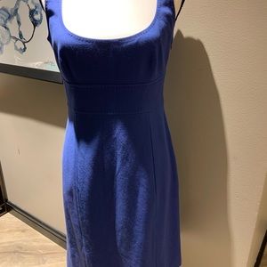 Tahari periwinkle blue footed sleeveless dress